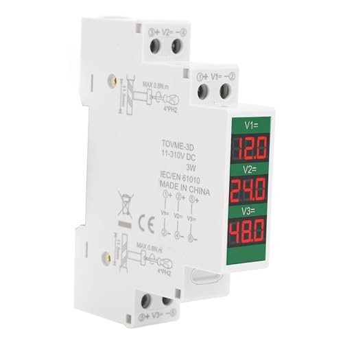  DIN Rail Voltmeter 3 Digits DC 11V to 310V Voltage Range Voltage Meter LCD 