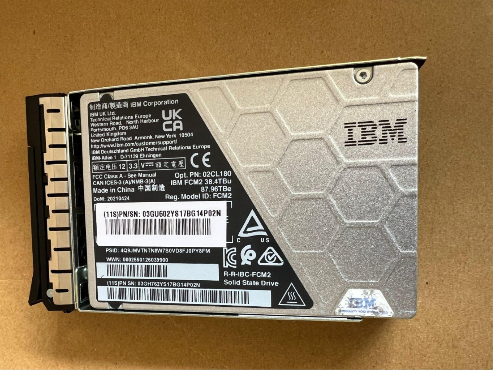 IBM 39.4TB REM IBC FCM SSD 03GH472 FCC class A