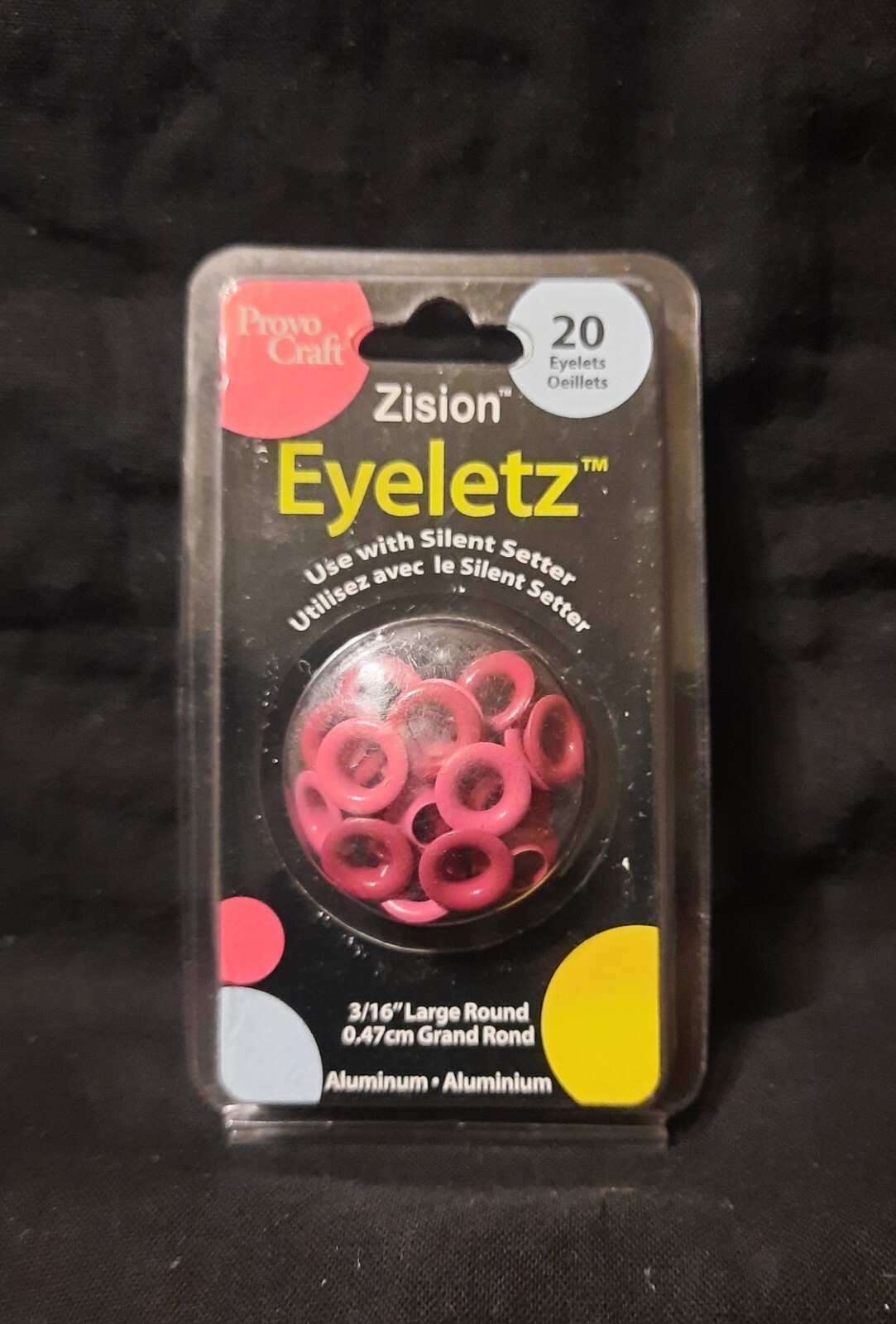 VTG Provo craft 3/16" LG Round= 1 Pack Of 20 Eyeletz 2 shades Pink in the pk