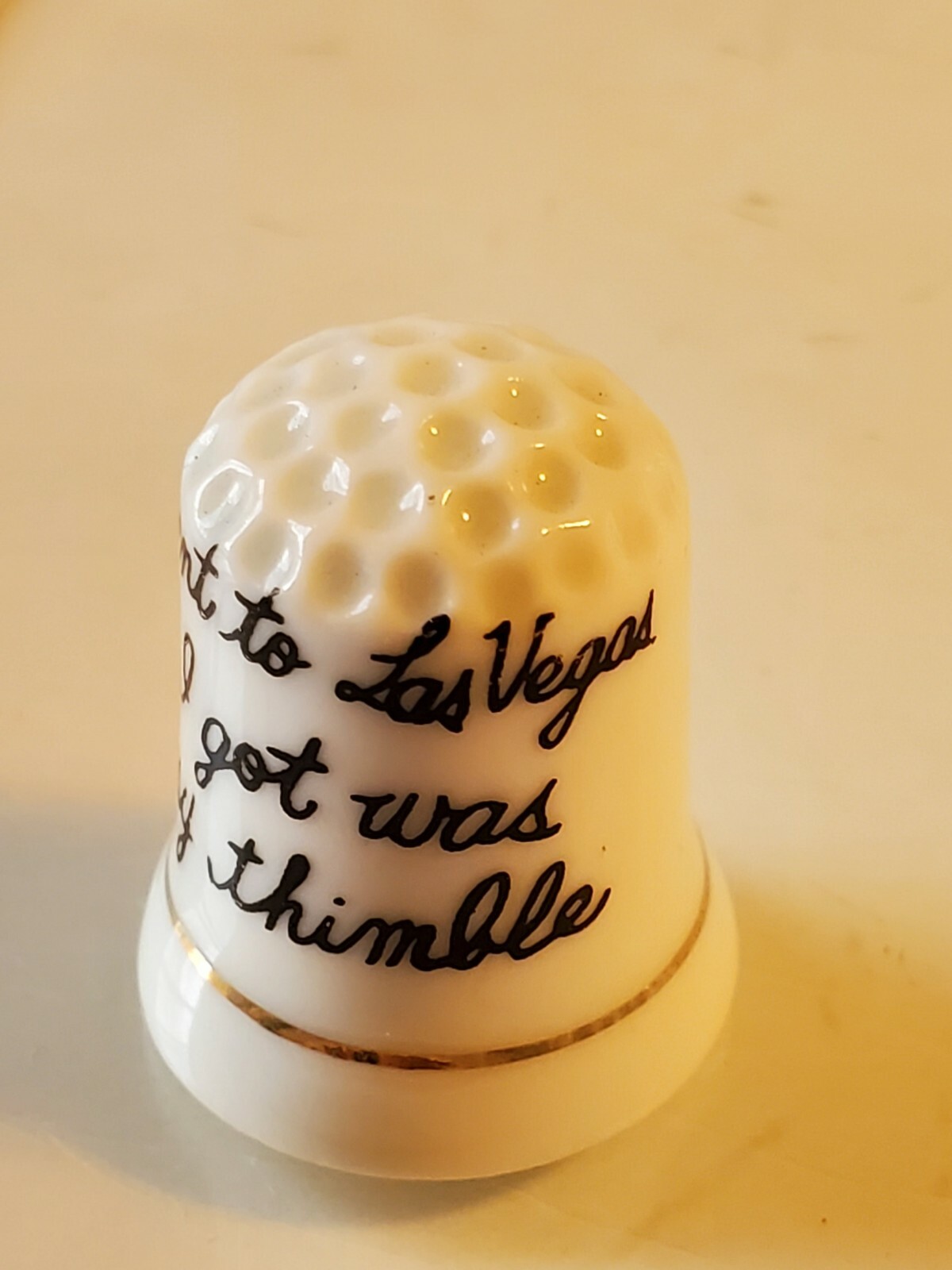 Vintage Collecible Ceramic Porcelain Thimble Las Vegas "all I got was..." box8