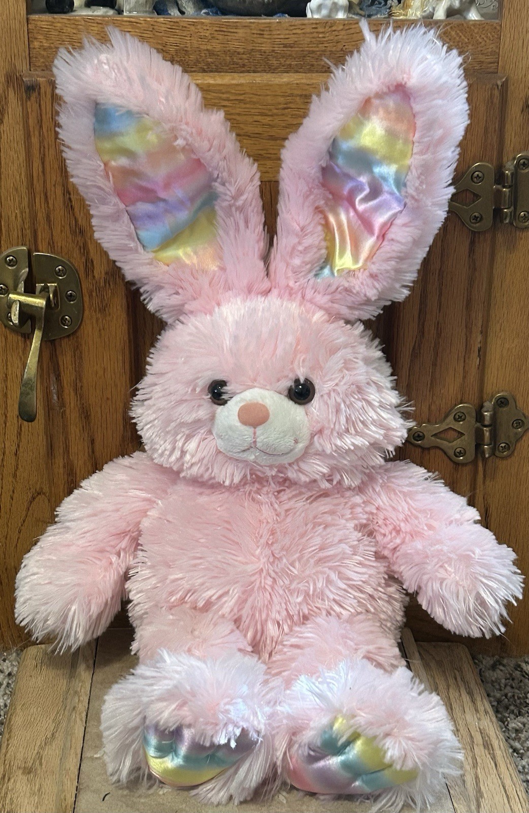 Build a Bear Pawsome Pink Bunny Colorful Ears Plush Stuffed Animal Easter spring