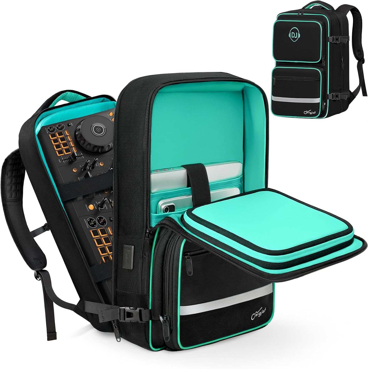 DJ Controller Case for DDJ-FLX4/ DDJ 400/ DDJ-REV1/ DDJ-SB3, Padded DJ Backpack