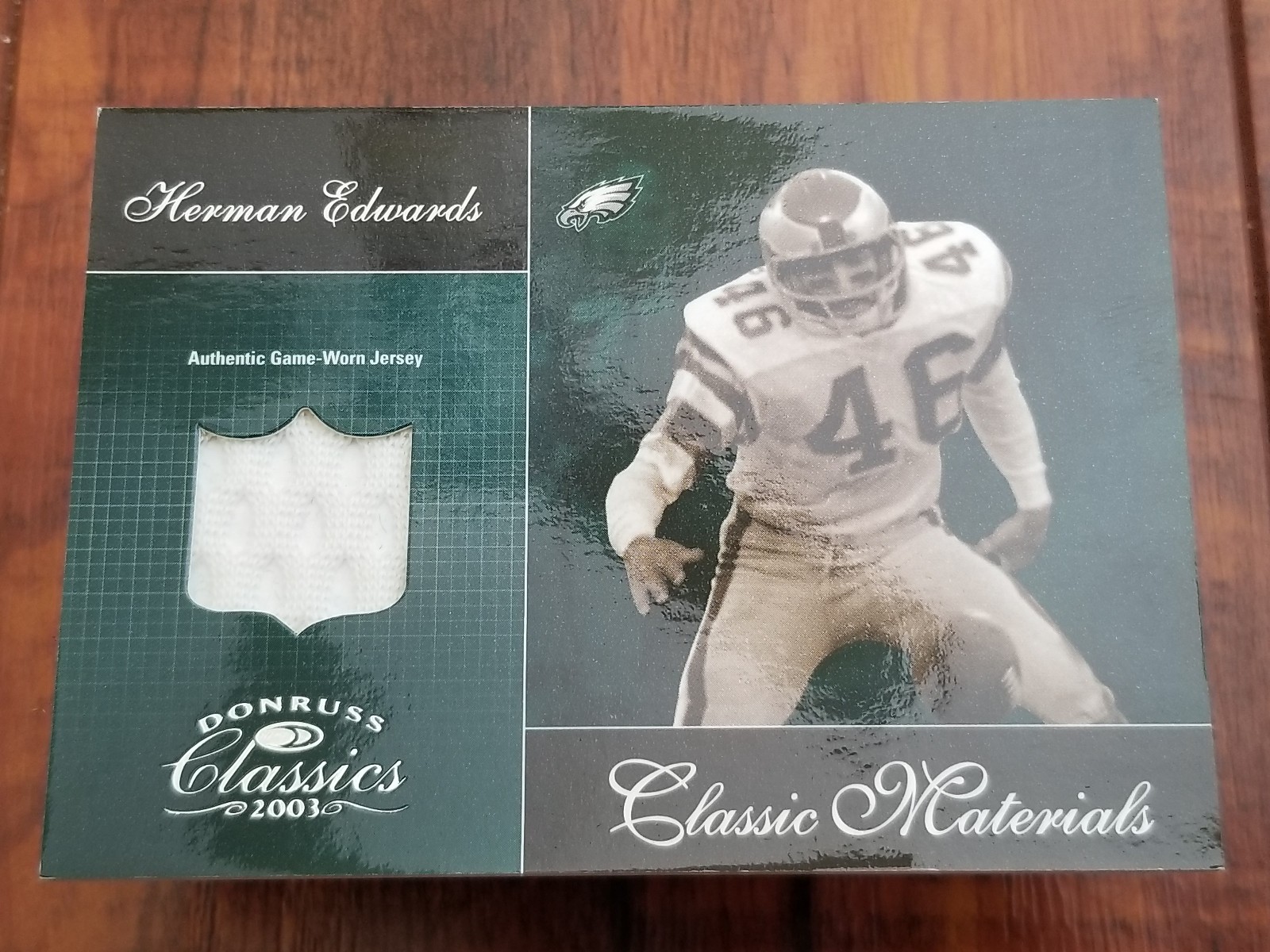 Herman Edwards 2003 Donruss Classics #CM-23 Game-Worn Jersey Card - #219/400