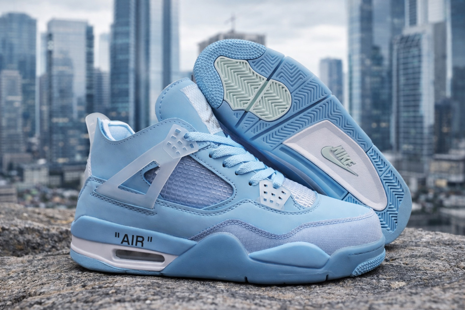 Jordan 4 Retro "Off White Blue" Size US 7-12 - Men's