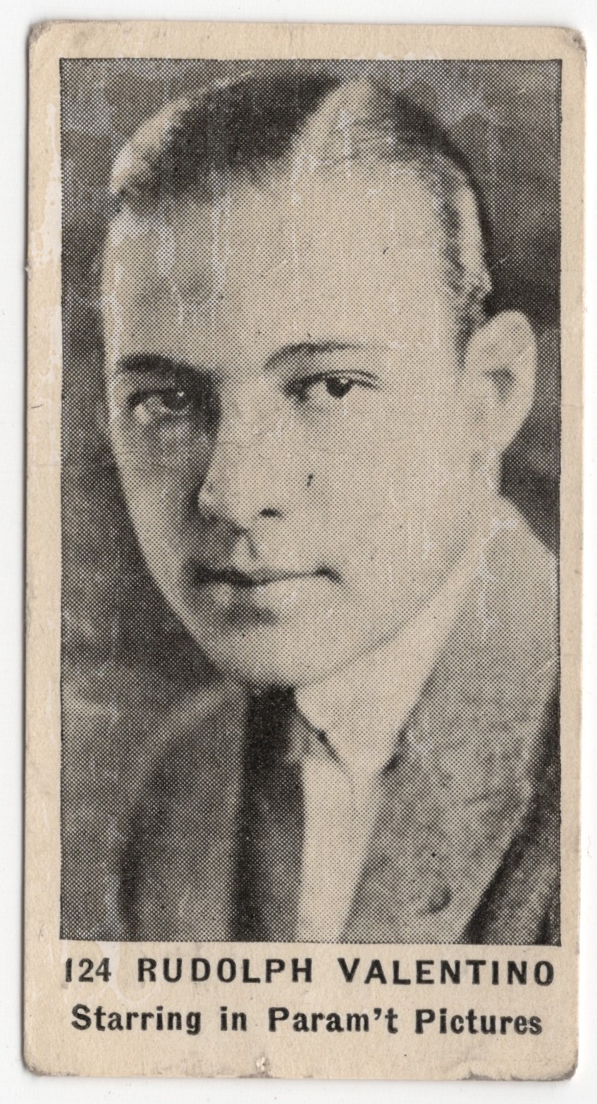 1920s Rudolph Valentino Card V64 Type2 Neilsons Chocolate Movie Stars #124 Canad