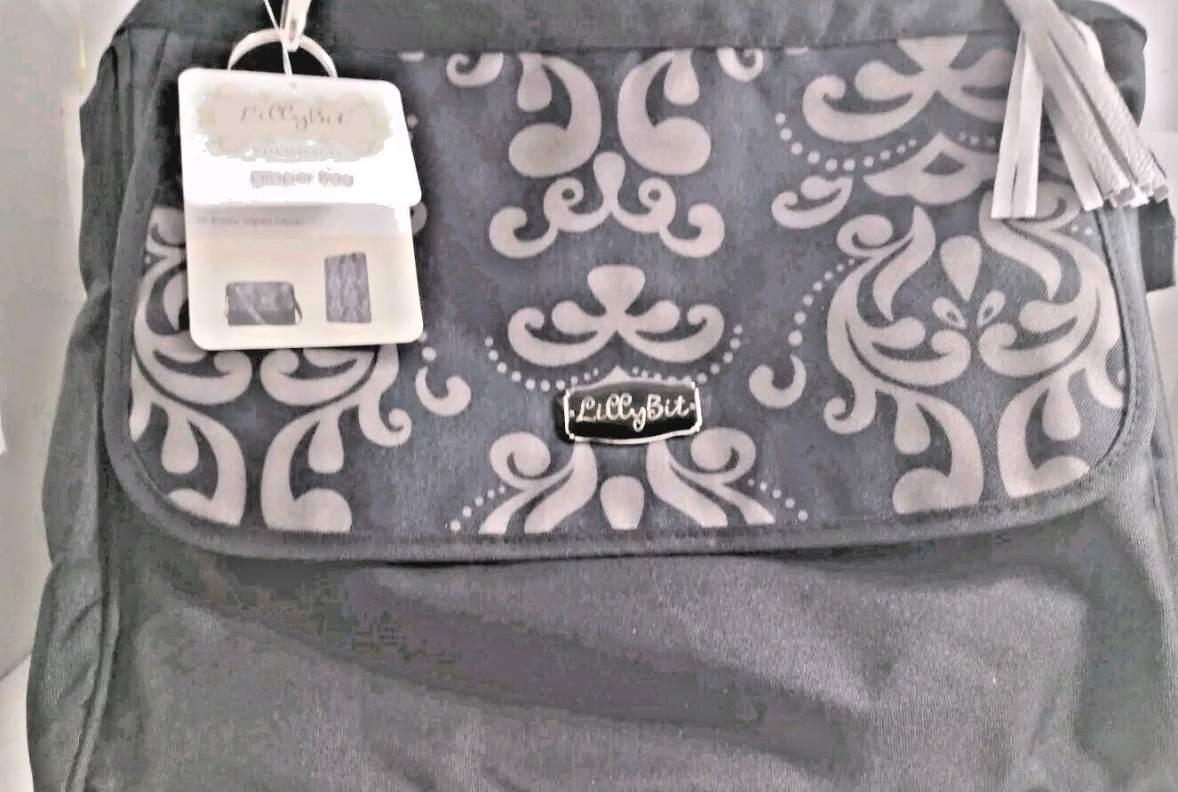 Baby Diaper Bag LILLYBIT DEMDACO Messenger Multi Pocket +Changing Pad