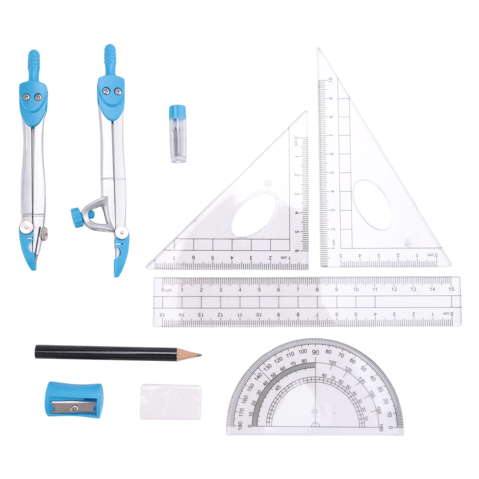 Geometry  Set 10Pcs School Maths Protractor Set Rulers for Student Maths1618