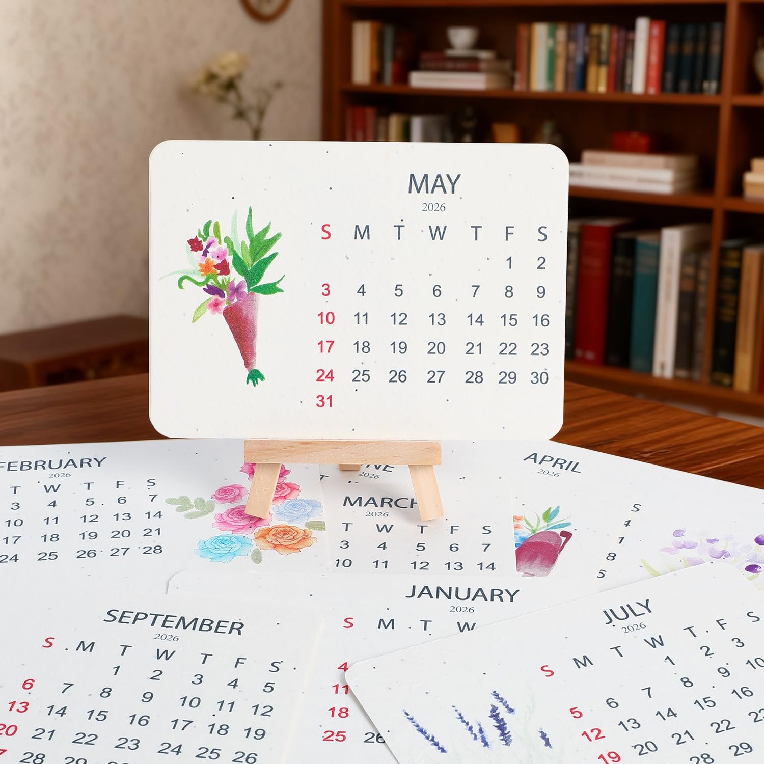 Eco-Friendly Plantable Love Seed Calendar 2026,Perfect Modern Greening white 