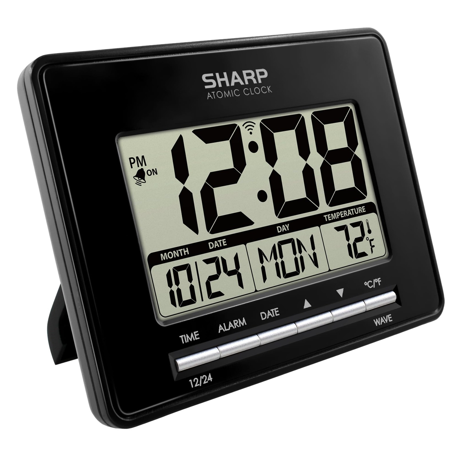 Sharp Atomic Desktop Clock – Auto Set Digital Alarm Clock  Atomic Accuracy  E...