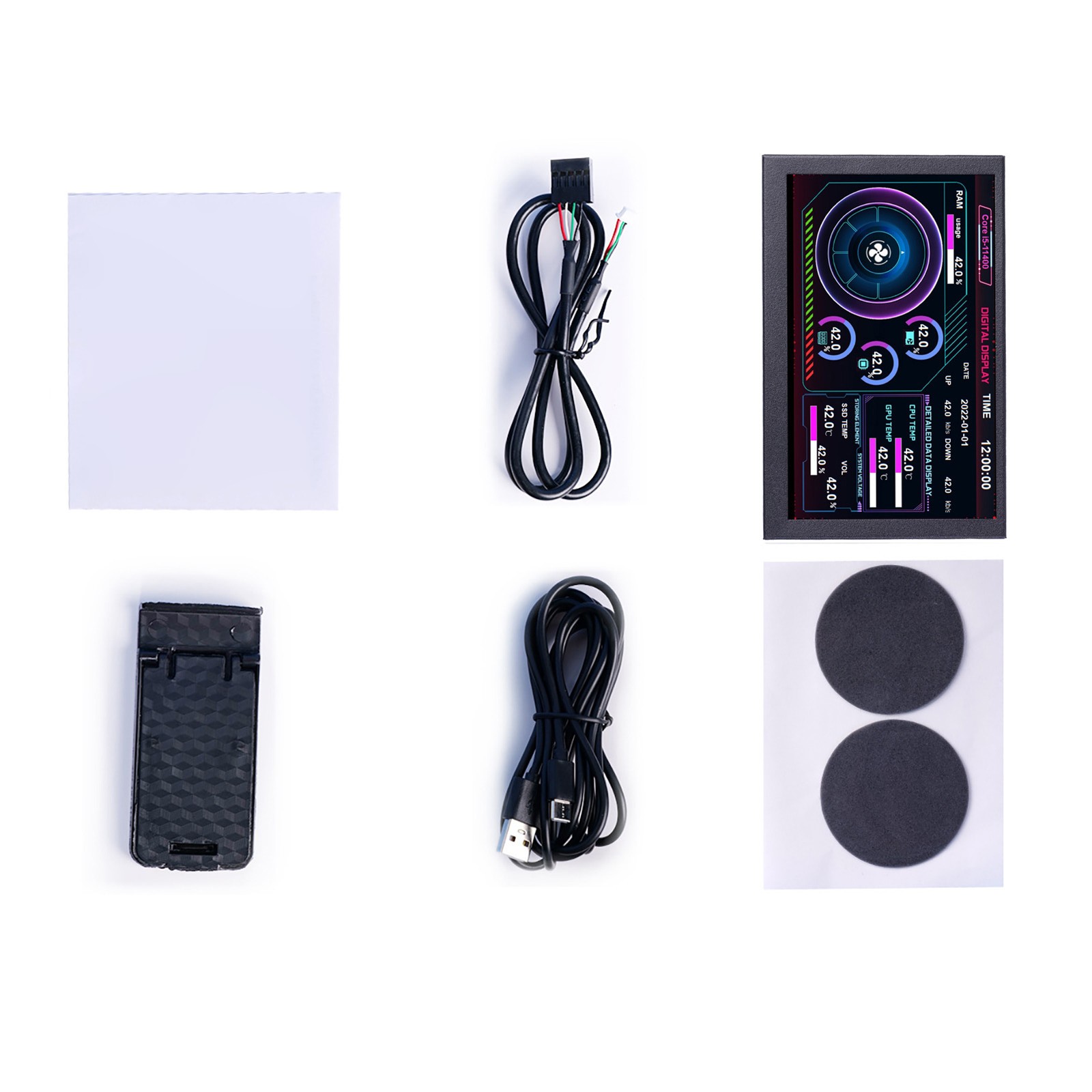 PC CPU Data Monitor 5in IPS USB C TYPE C For AIDA64 Temperature Display PC CPU