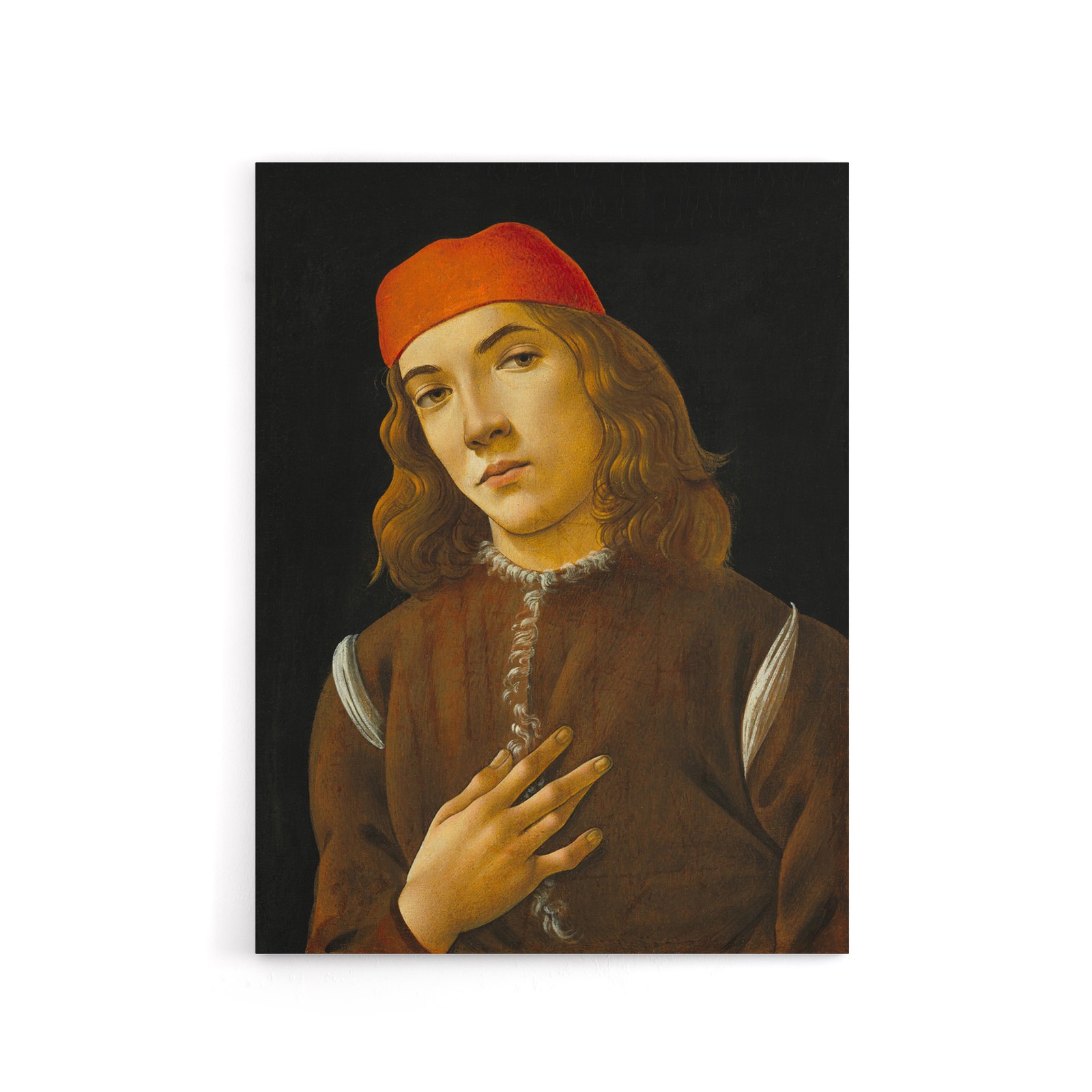 Portrait of a Youth Botticelli Vintage Canvas Wall Art Print