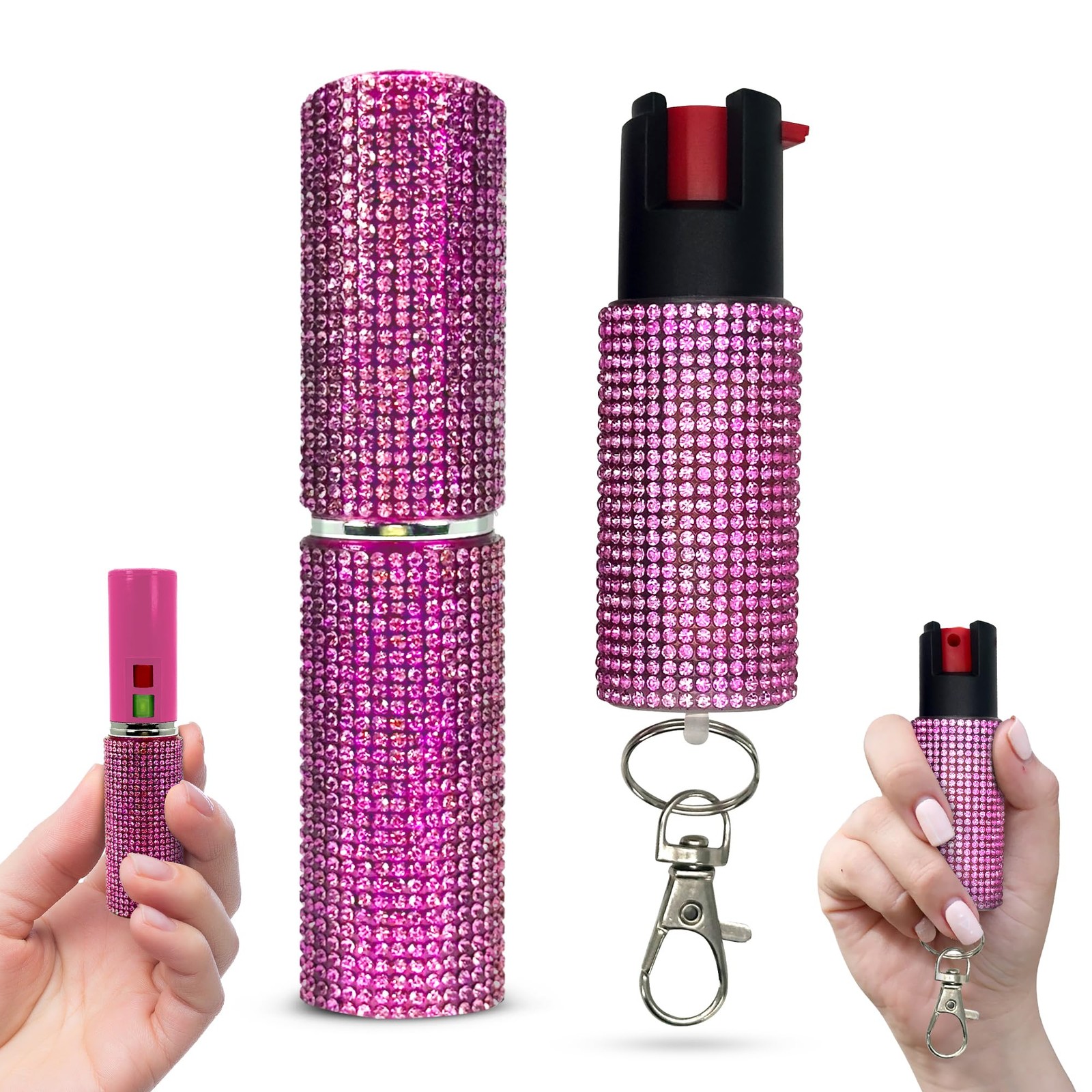 Gem Stone Pepper Spray Lipstick Stun Combo - Stylish Multi-Color, 12ft Range,...