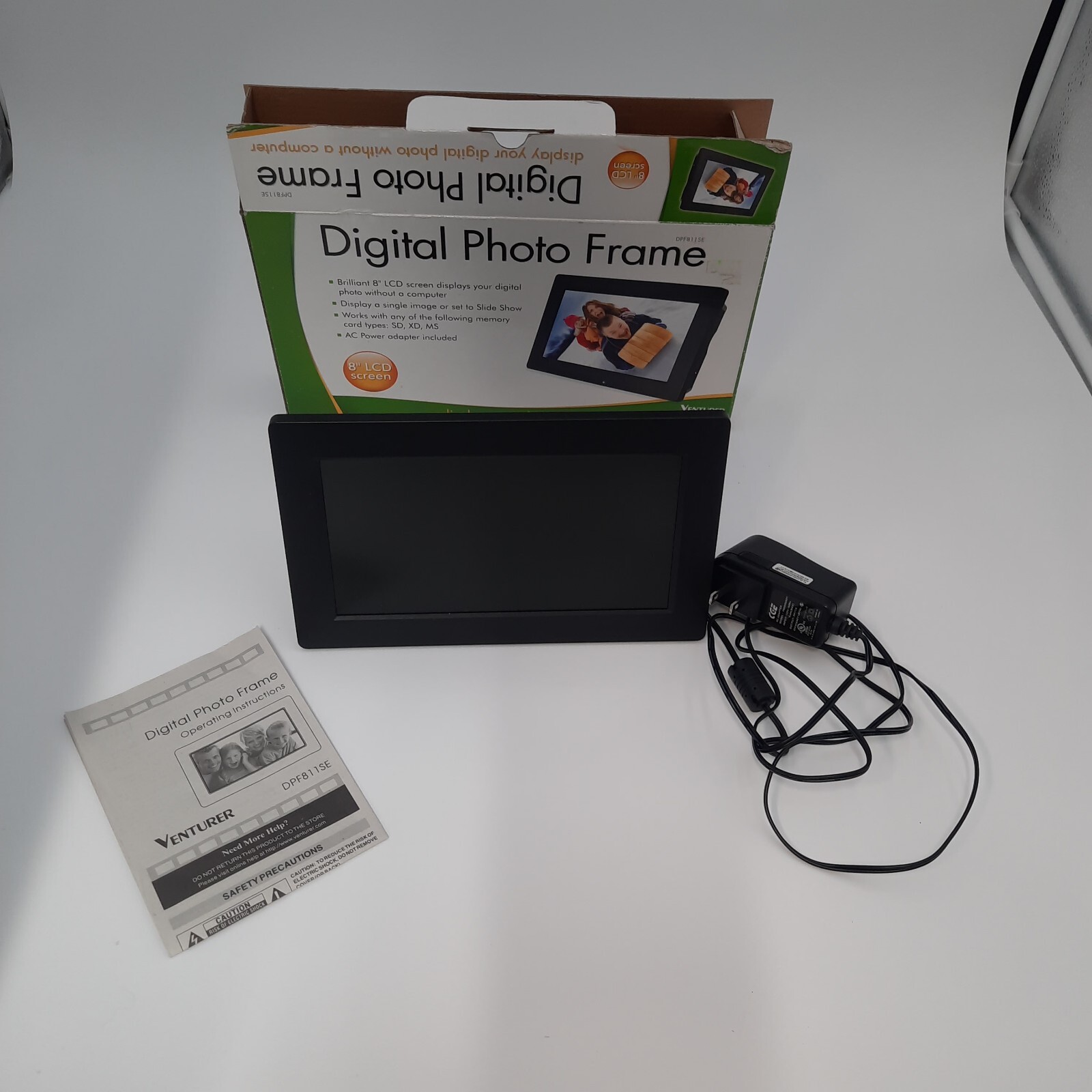 8" Digital Photo Frame/slide show in box  TESTED WORKS LCD screen 2007 Venturer 