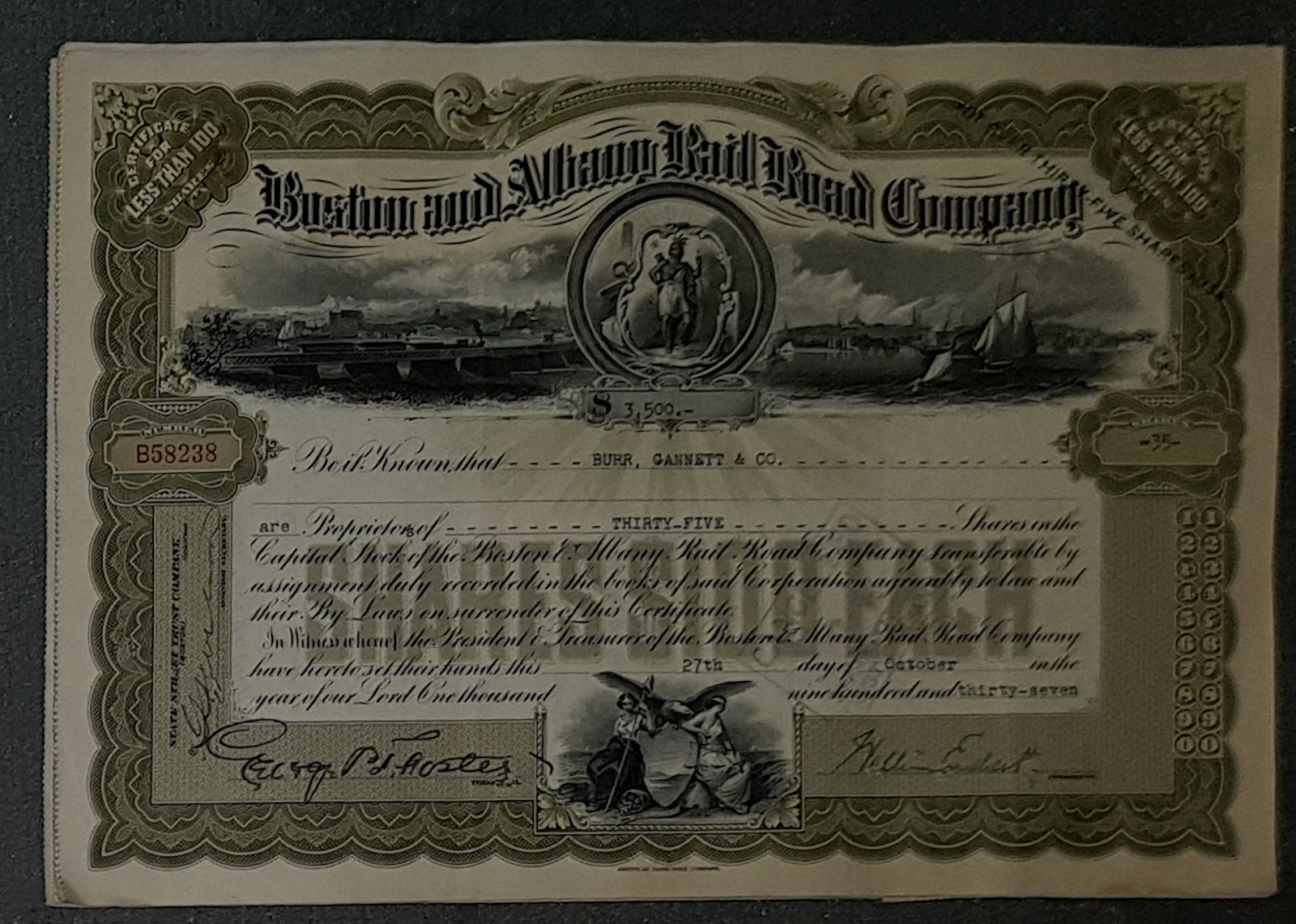 13 X Boston and Albany Rail Road Company 1930s Various Denominations