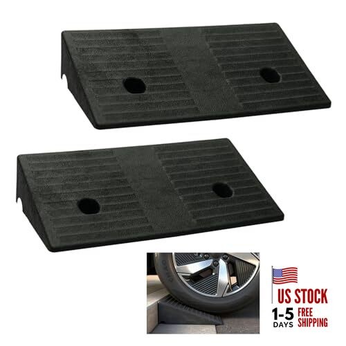 Rubber Curb Ramps for Driveway Curb Ramps for Sidewalks Door Ramps for 3.1"inch
