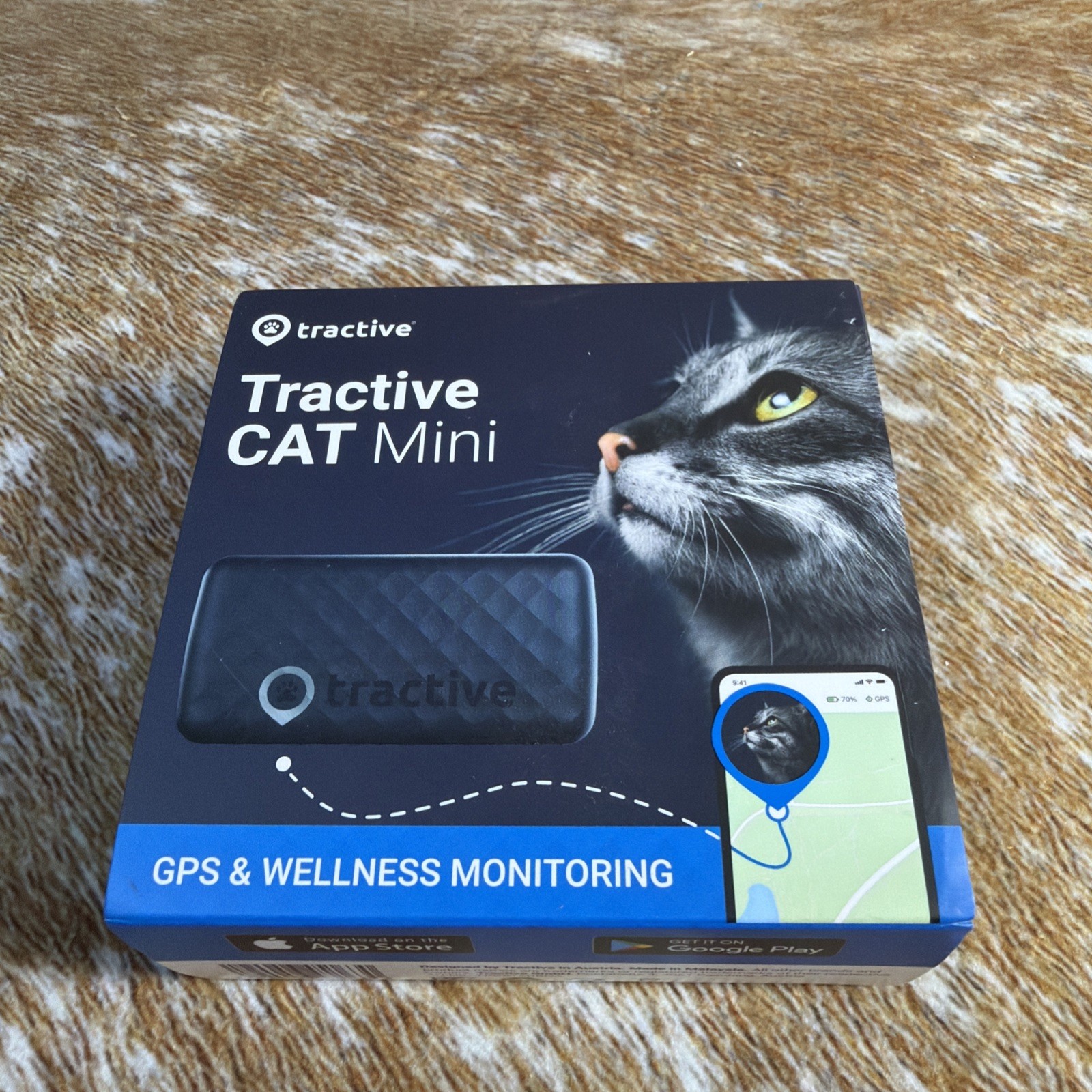 Tractive Mini GPS Cat Tracker (6.5 lbs+)  Waterproof Midnight Blue  NEW SEALED 