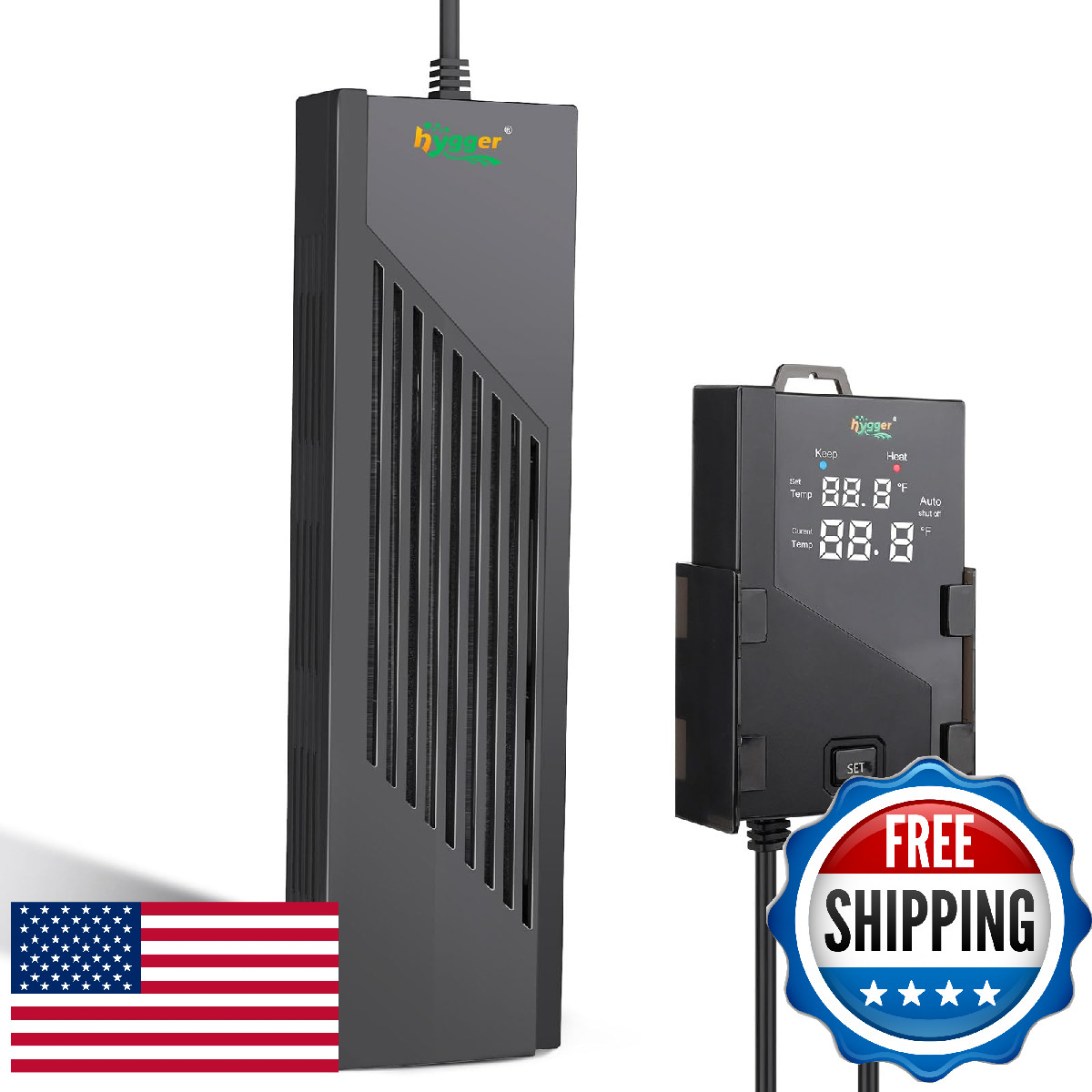 Hygger Aquarium Heater with Intelligent Temperature Controller 500W for 66-135 G