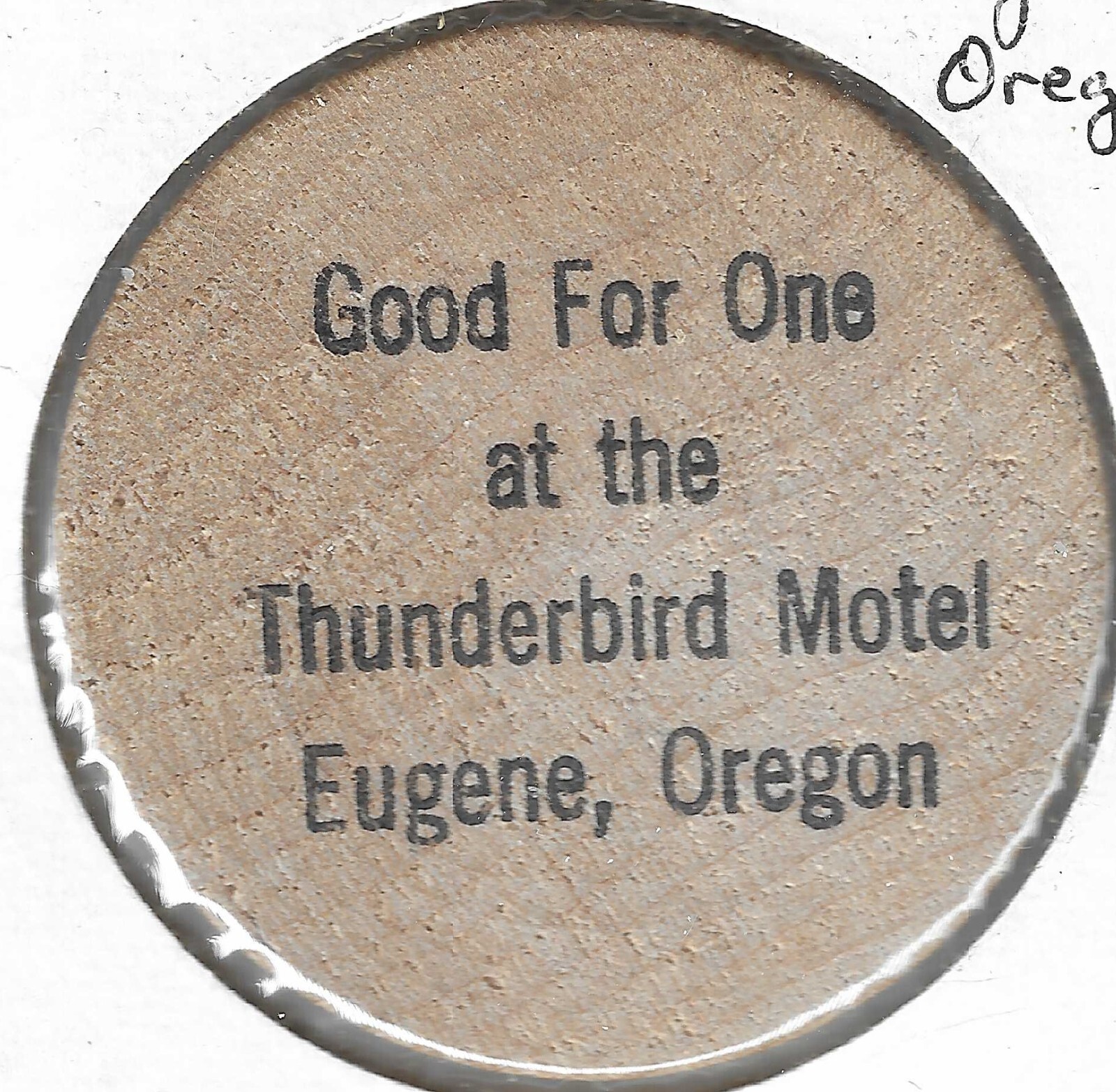 Thunderbird Motel, Eugene, Oregon, Pacific & Detroit Diesel Power, Wooden Nickel
