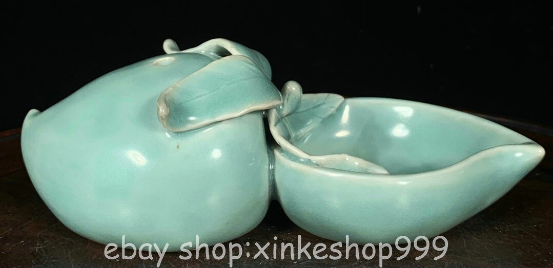 7" Antique Song Chinese Longquan Kiln Porcelain Peach writing-brush washer