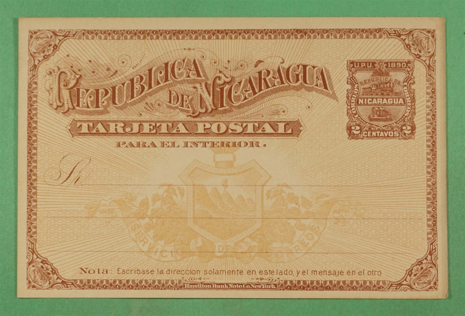 DR WHO NICARAGUA POSTAL CARD UNUSED R20066