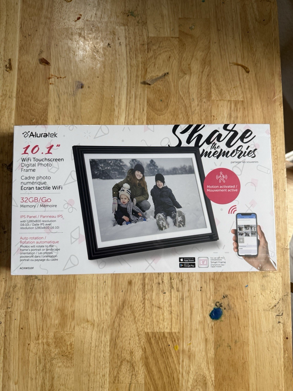 Aluratek Wifi Touchscreen Digital Photo Frame