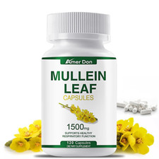 Mullein Leaf Capsules 1500mg Herbal Dietary Supplement Detox Clearance Support