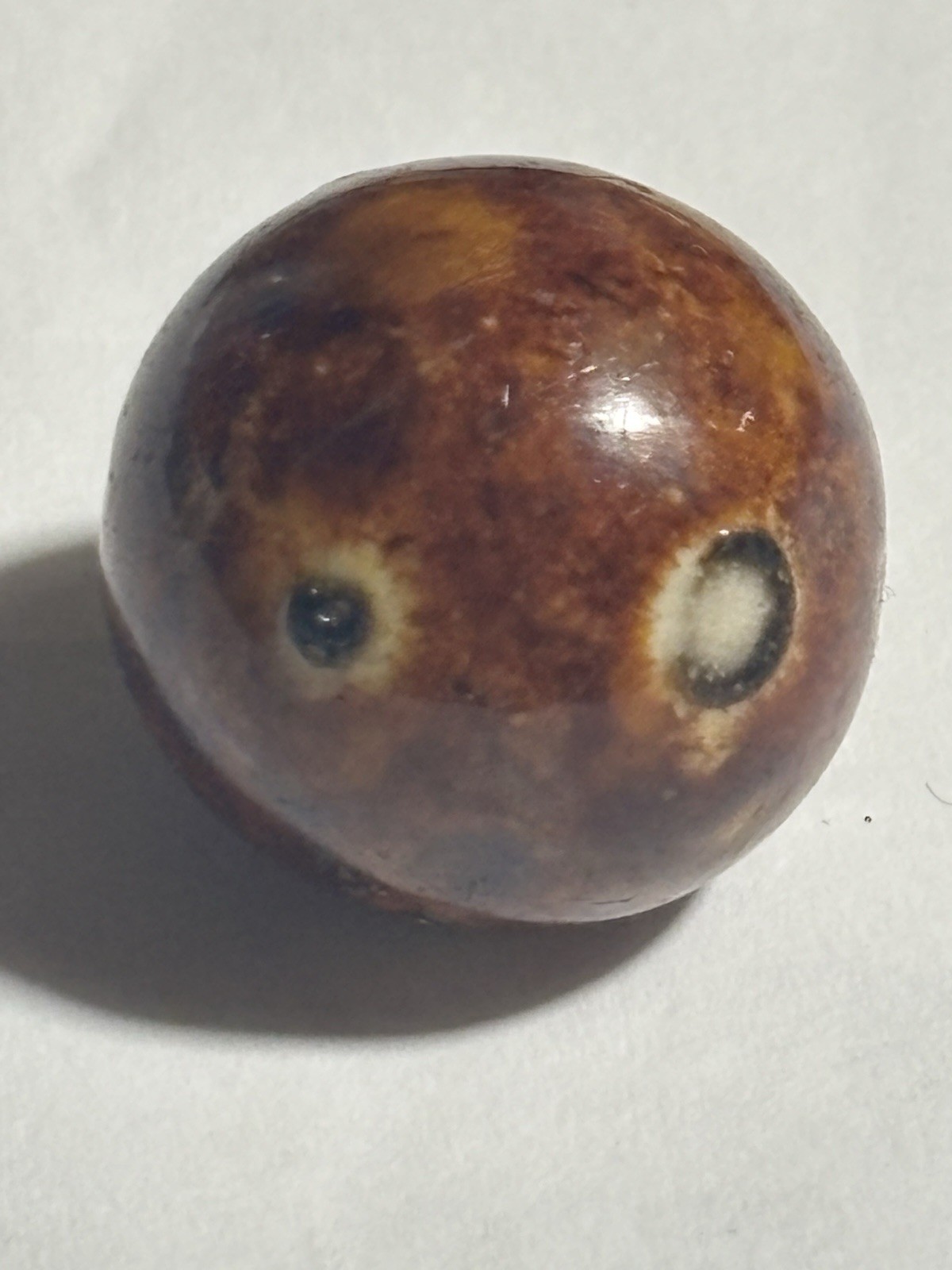 3/4 Inch Bennington Clay Marble 1800’s Brown Salt Glaze Mint Vintage