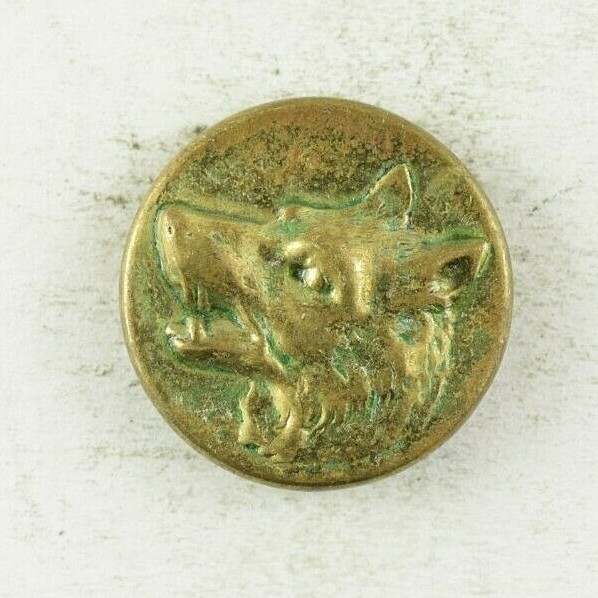 1840s-50s Hunting Wild Boar Button Original 3 E5ET