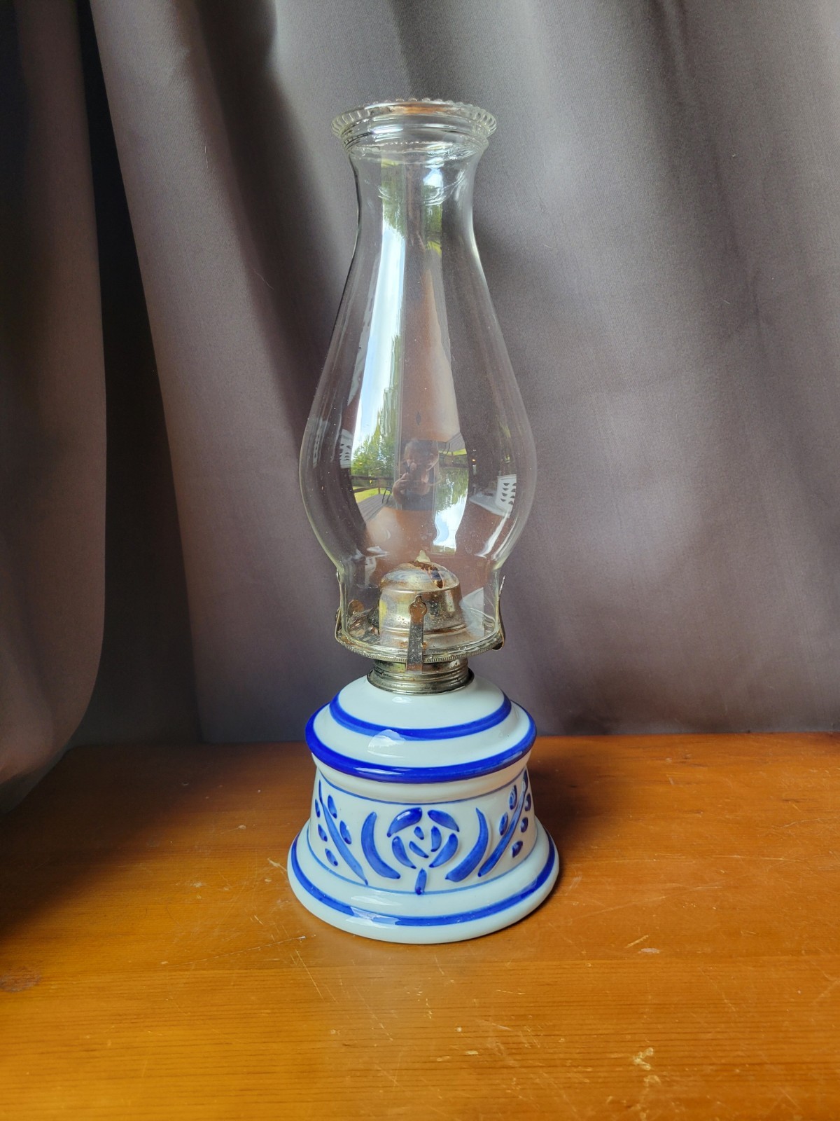 Vintage Ceramic White With Blue Floral Design