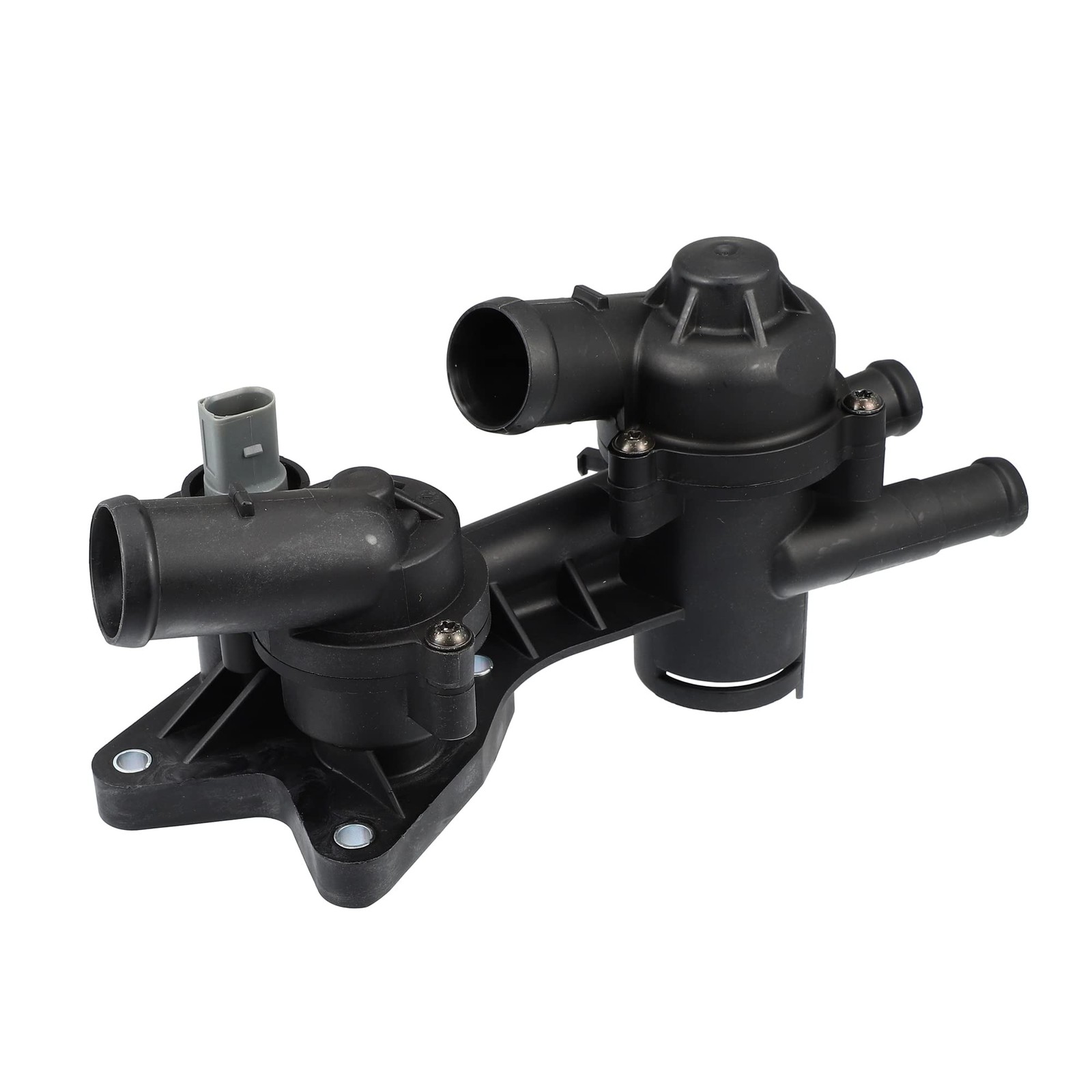 X AUTOHAUX 03C121026AR Engine Coolant Thermostat 10.24"x4.72"x4.72", Black 