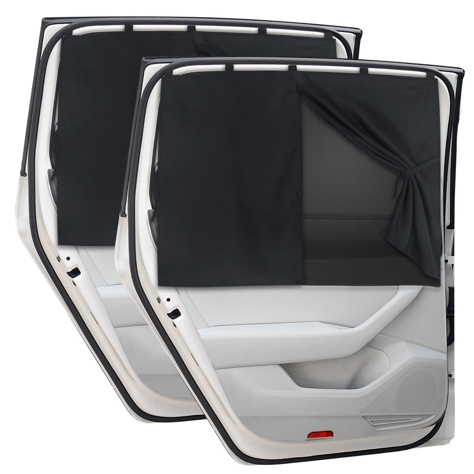 Car Window Shades, 2 PCS Magnetic Double Layer Auto Sun Shade for Side Window...