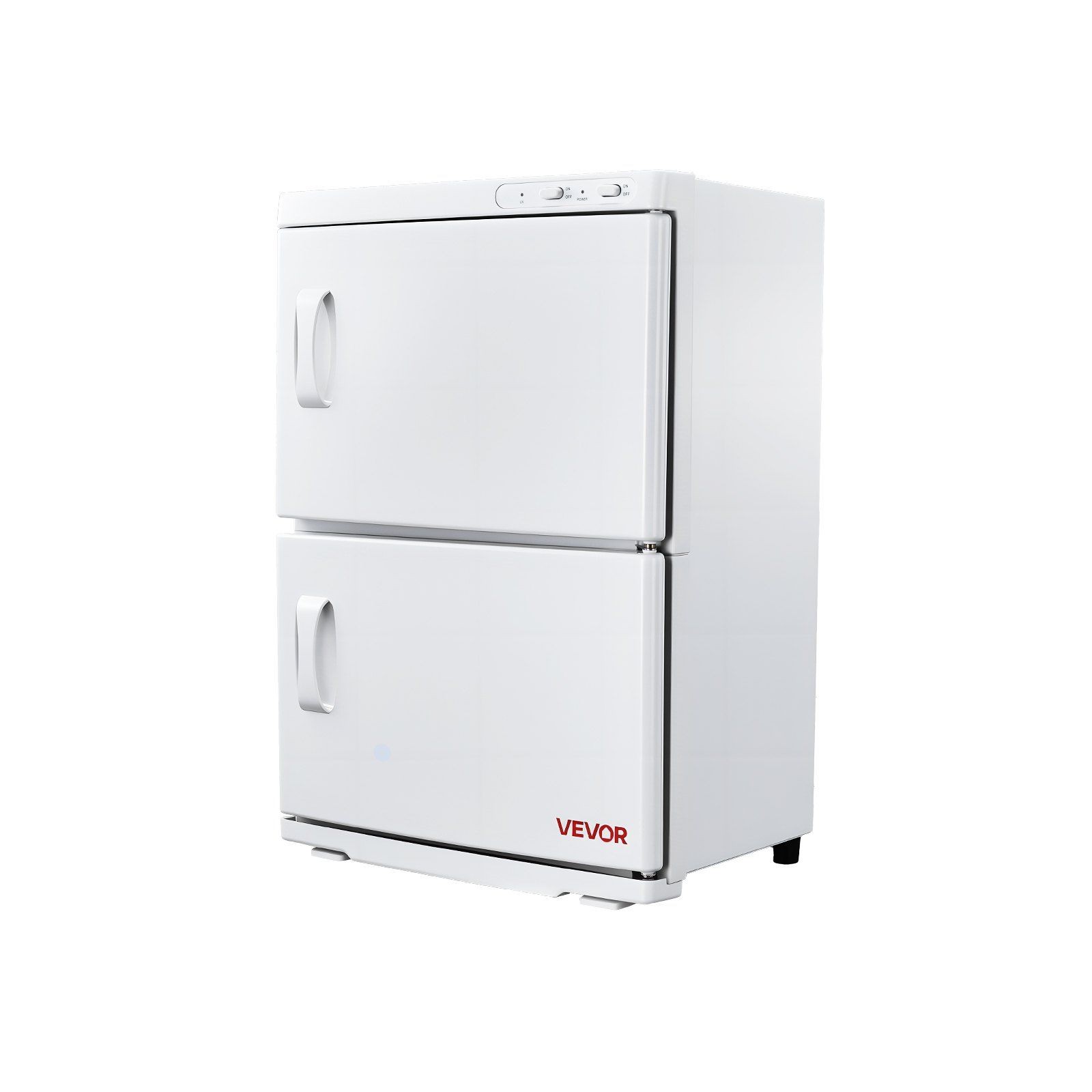 2-Tier 10gal Hot Towel Cabinet, Steam + UV Disinfection, 4 Racks, 80°C