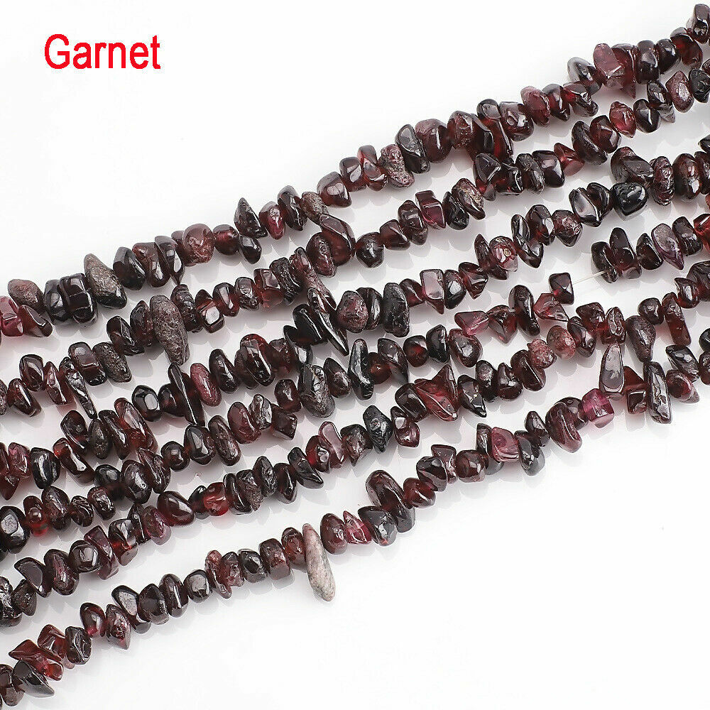 10 String（10X34"）Garnet Natural Gemstone Chips Beads for Jewelry Making 5-8mm