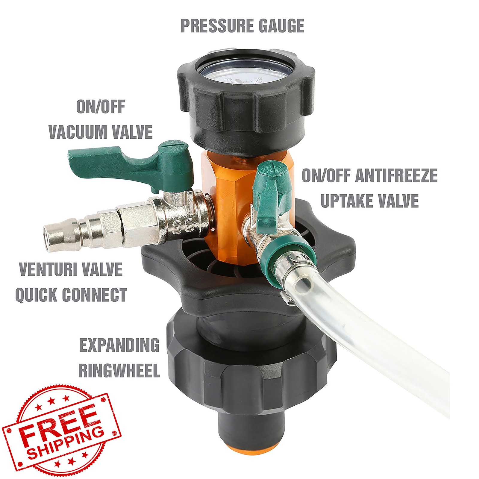 OEMTOOLS Cooling System Refiller AirEvac Kit Universal Adapter