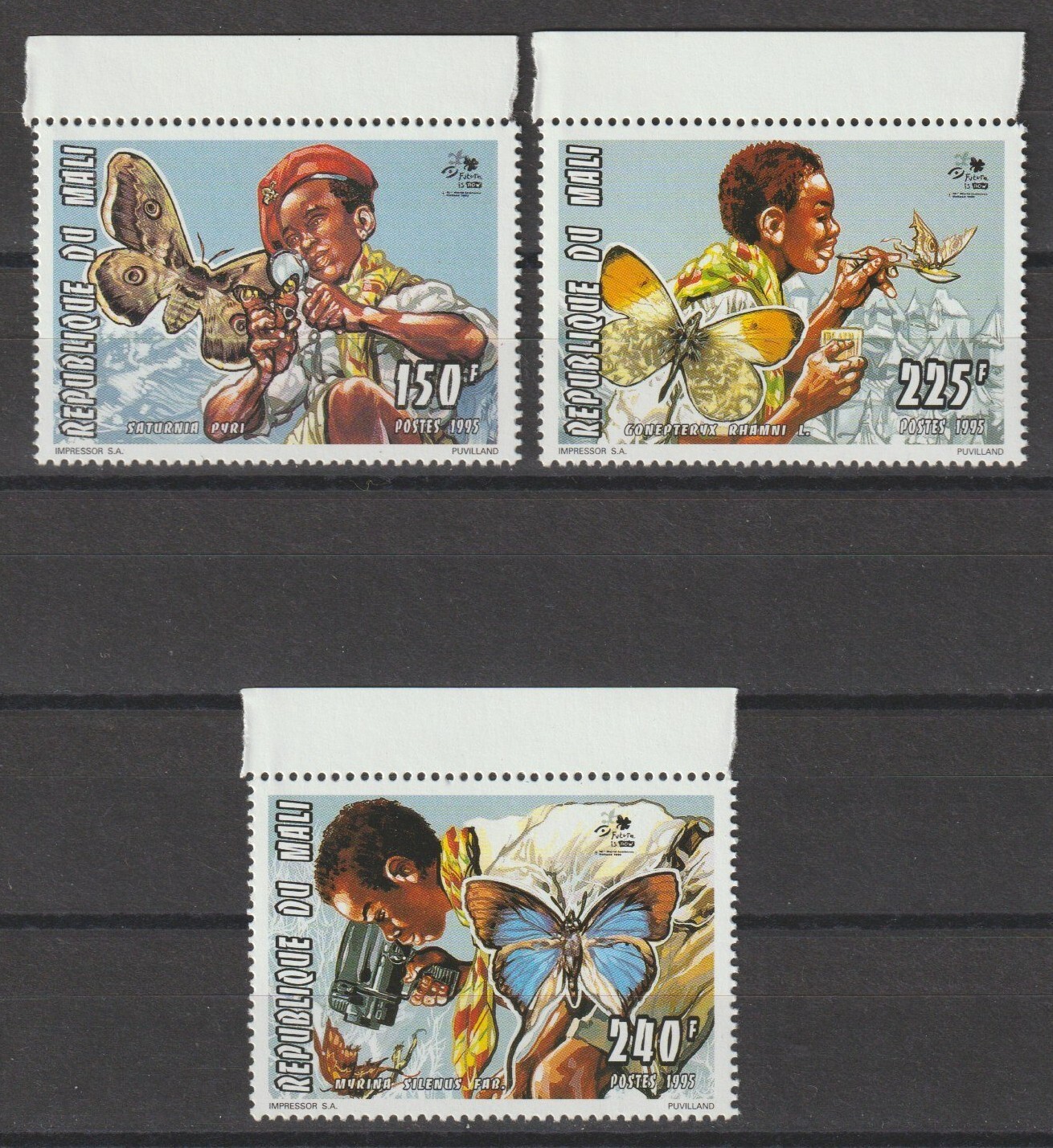 MALI 1995 SG 1373/1375 + MS 1379 MNH