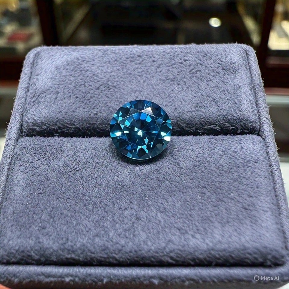 2Ct Natural Blue Color Precious Round Shape Lab Grown Diamond VVS1 Certified O55