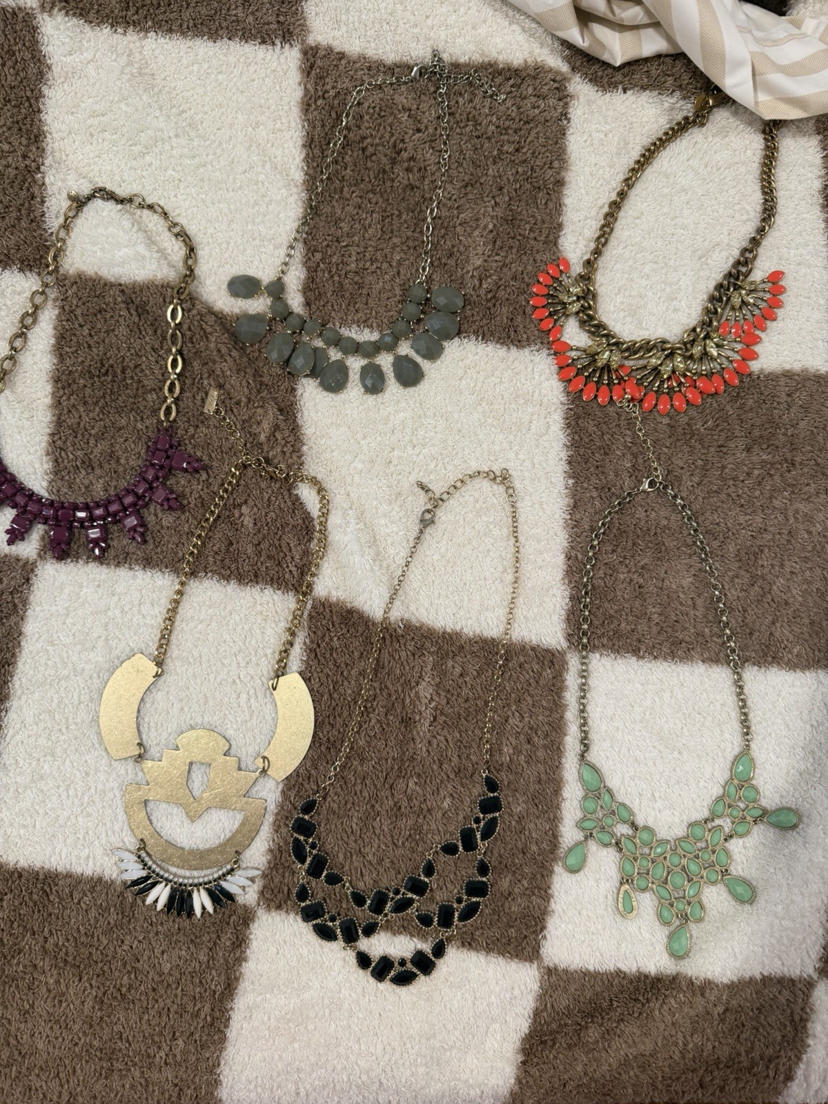 6 Fashion Necklaces Mixed Lot Multicolor Assorted Designs 