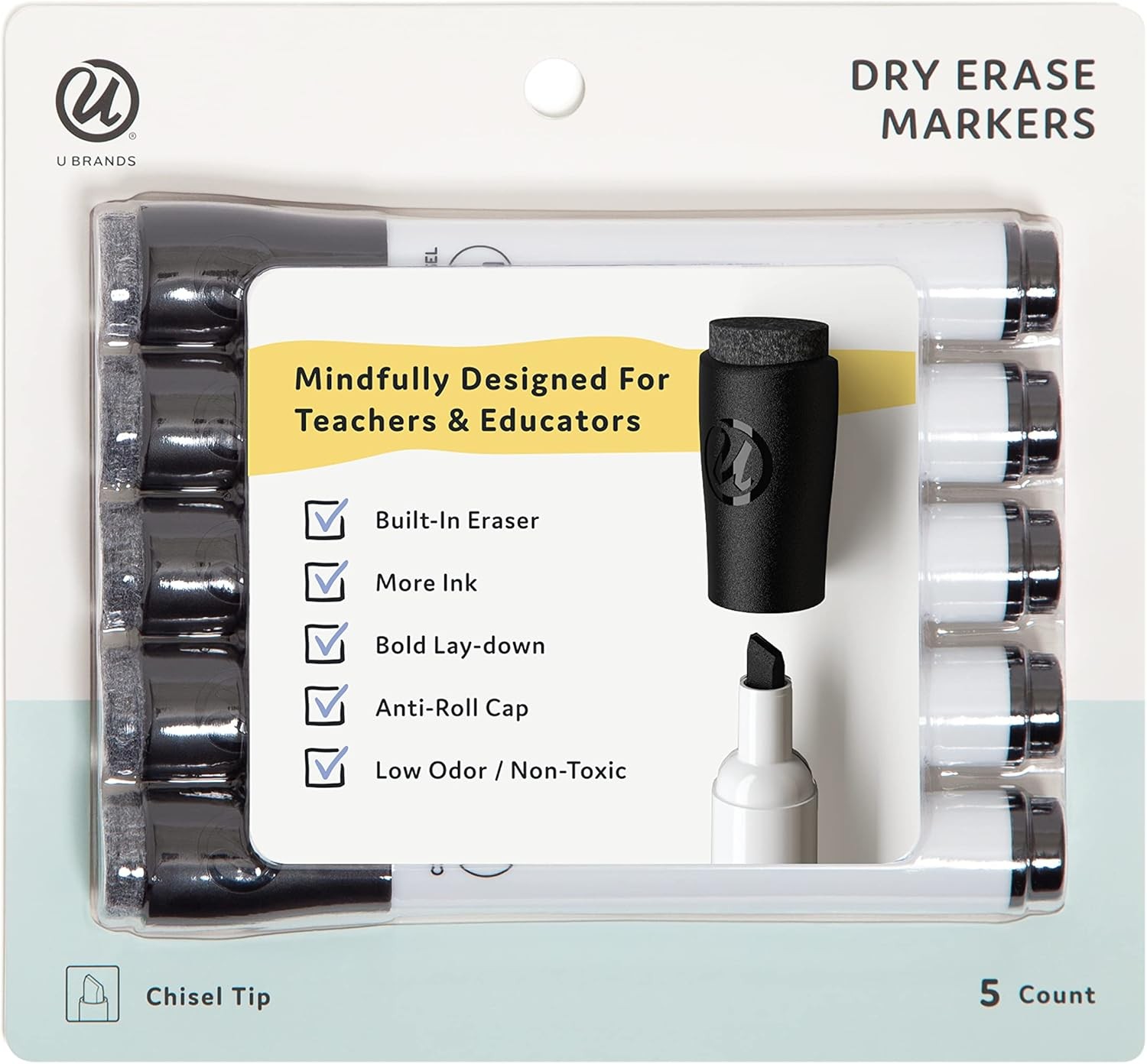 Dry Erase Markers Fine Tip Chisel Point Low Odor Whiteboard Pens with Eraser