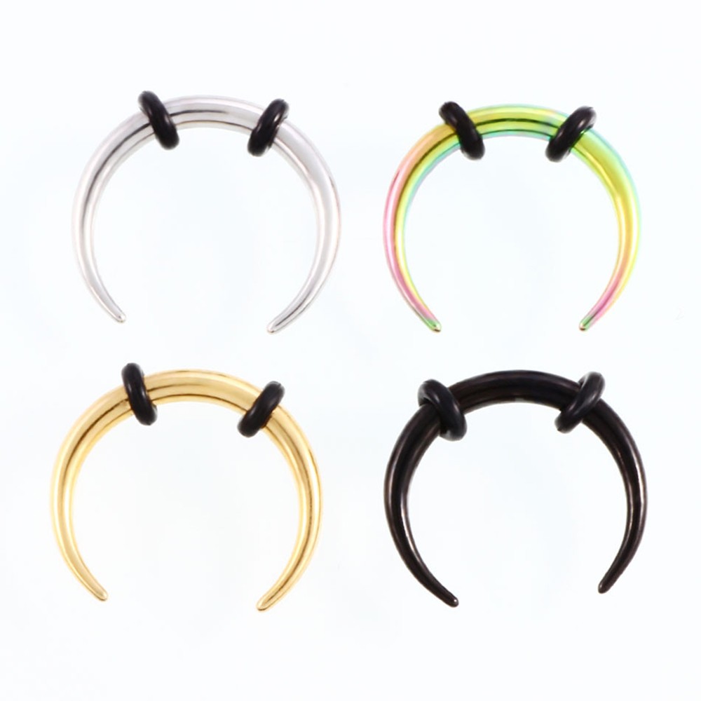 Nose Clip Hoop Ring Nasal Septum False Nose Ring C-shaped Horn Nose Ring ☾