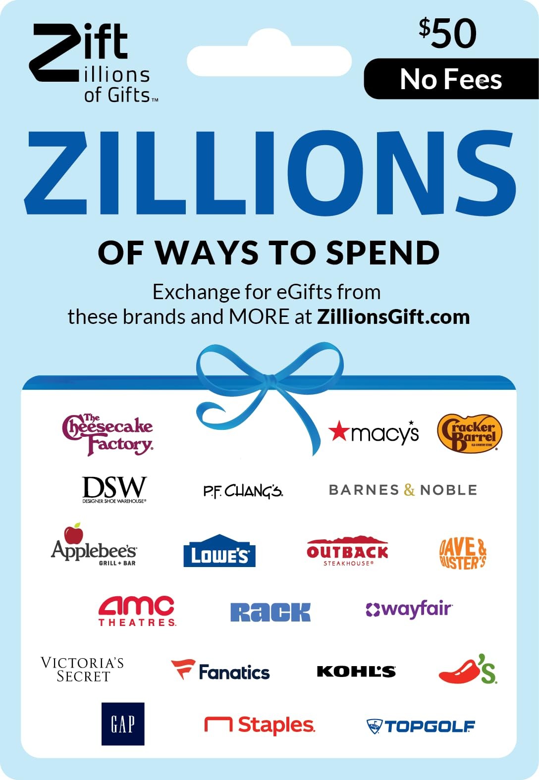 Zift Zillions $50 Gift Card 