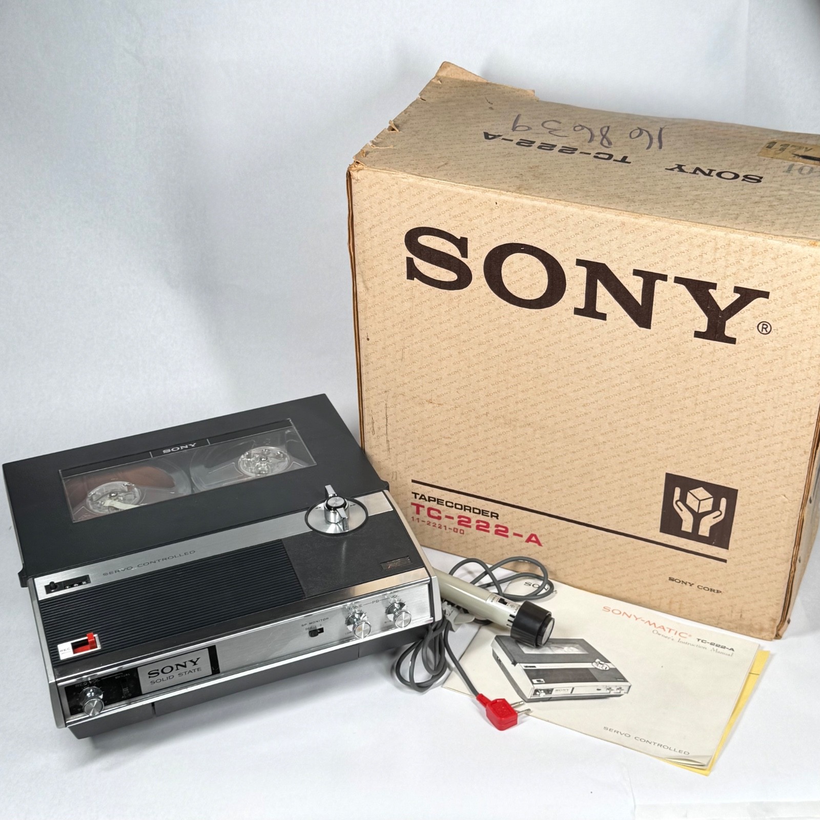 SONY TAPECORDER TC-222-A  Reel to Reel Tape Recorder WORKING w/ BOX