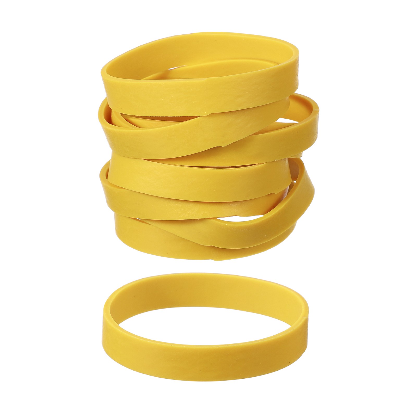2.8" x 1/3" 50 Pcs Heavy Duty Yellow Elastic For Folders