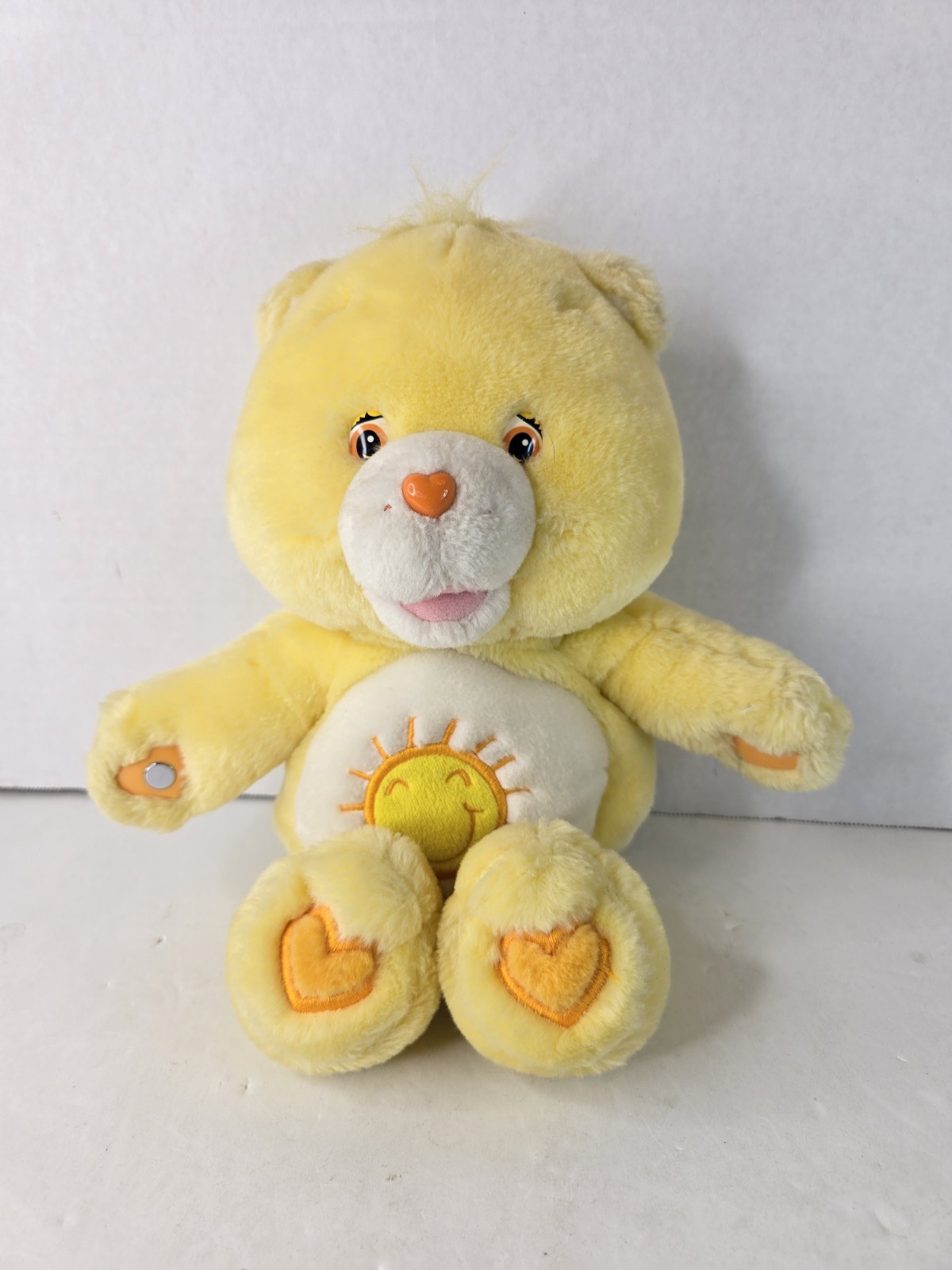 Vintage Care Bears Funshine Bear Plush 2004 Yellow Stuffed Animal Singing 13"