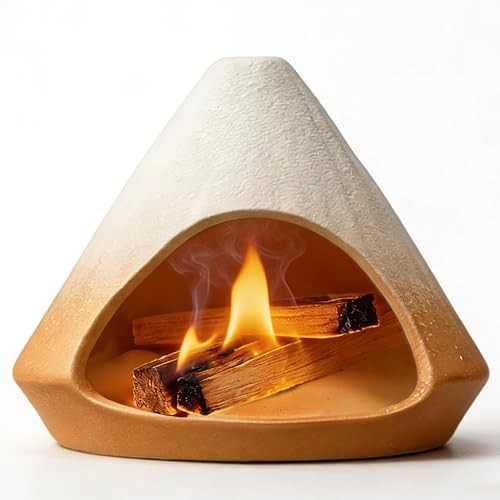 Incense Burner Holder for Palo Santo Sticks,Sage,Cone,Mountain-Inspired Orange