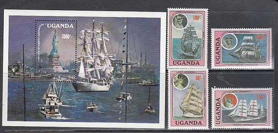 Uganda - Mail Yvert 421/4+H 60 ** Mnh Boats