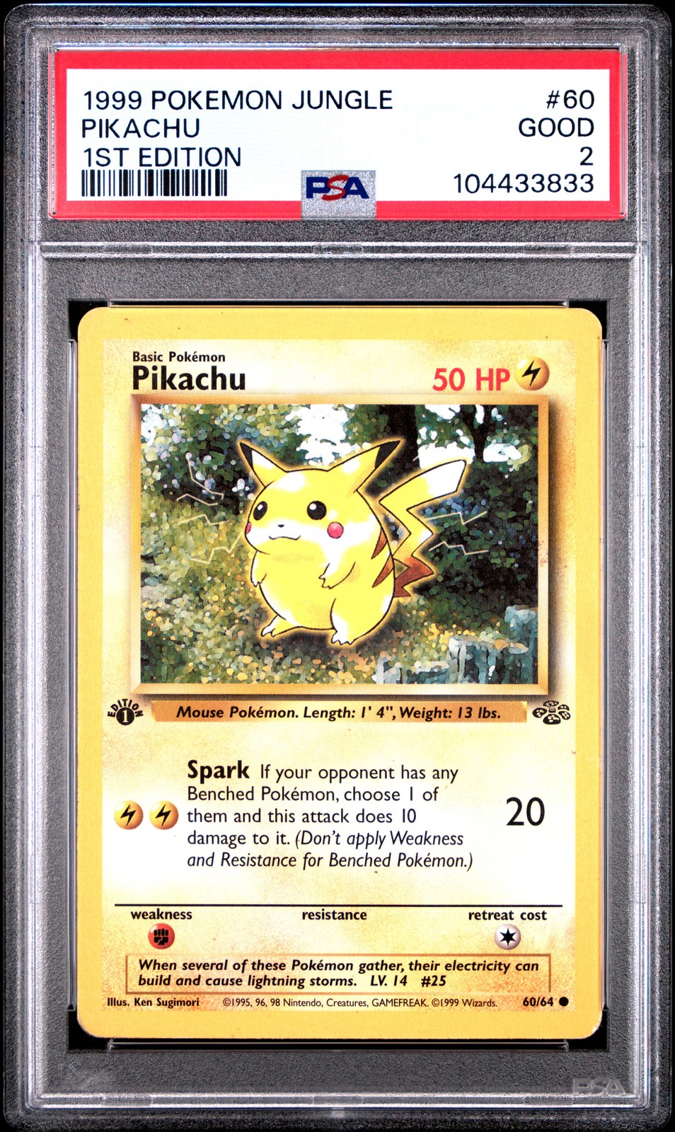 1999 POKEMON JUNGLE 1ST ED #60 PIKACHU PSA 2