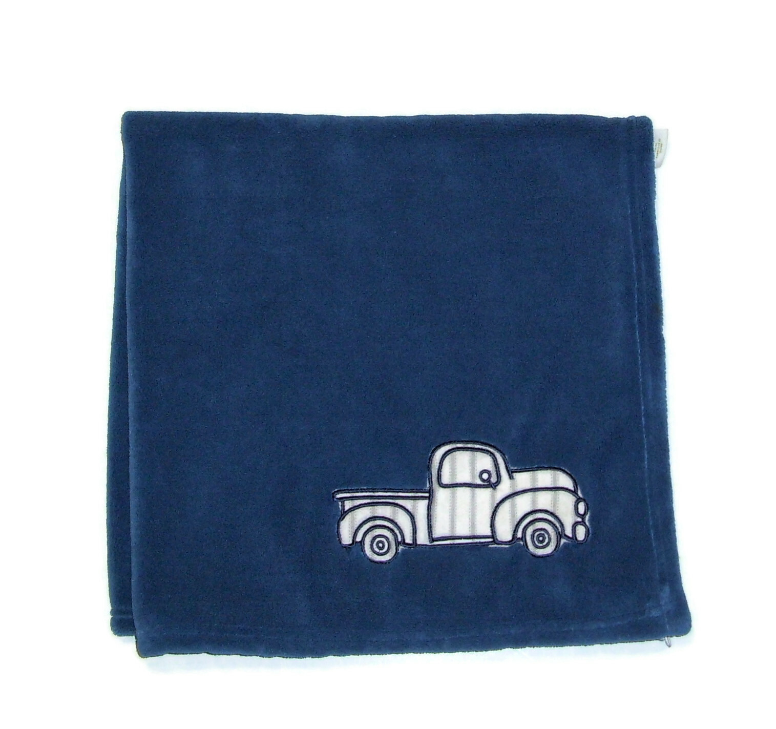 Circo Target Blue Pick Up Truck Baby Blanket Gray Stripe Square Soft Lovey