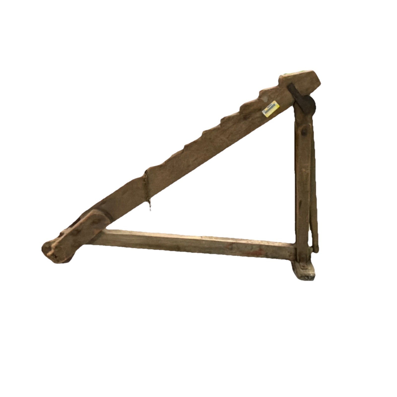 Antique Primitive Wooden Mechanical Tool with Gear Mechanism Large