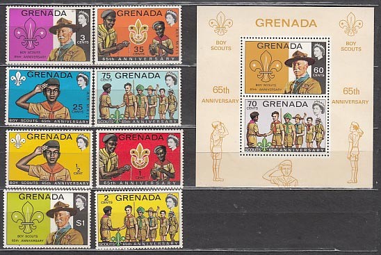 Grenada - Mail 1972 Yvert 445/50+A.26/7+H.23 ** MNH Scoultimo