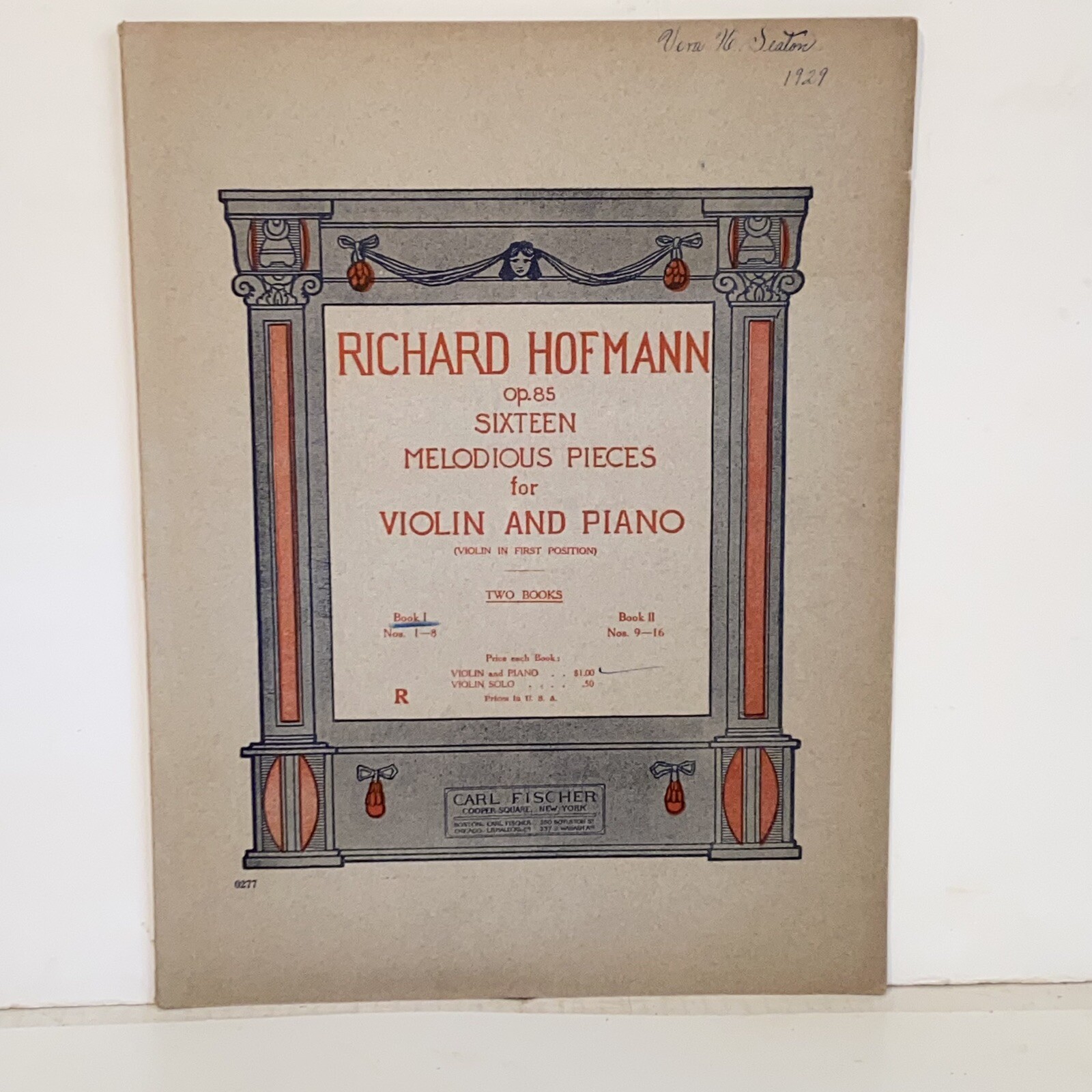 1911 Richard Hofmann Melodious Pieces for Violin & Piano Sheet Music Book 1